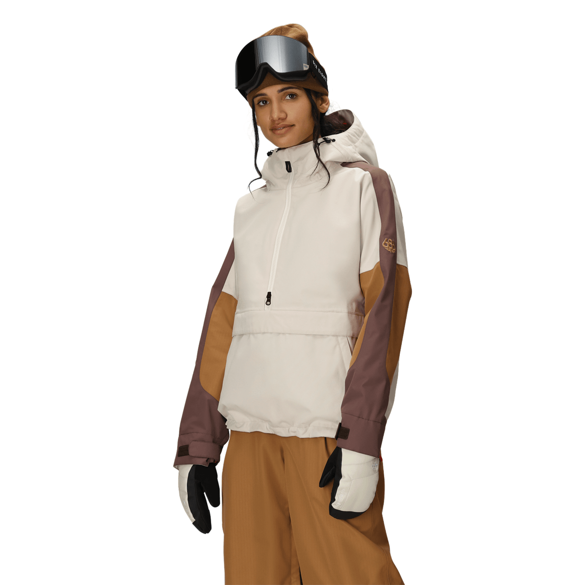 stone  brushed anorak 変形ジップ 686 Outline Shell Anorak 2026 Limestone Colorblock - Comor Sports