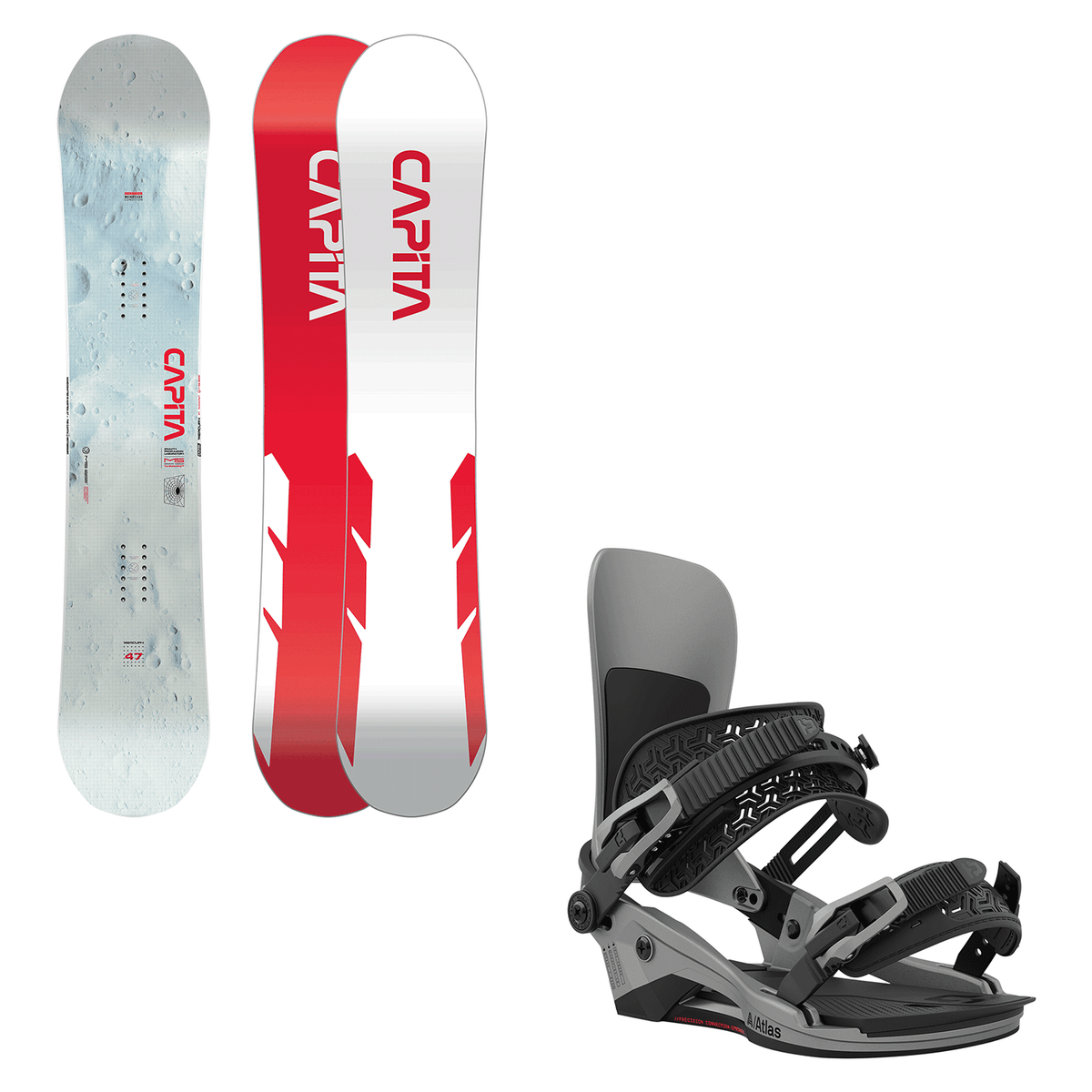 Capita Men's Mercury Snowboard 2024 + Union Atlas Bindings 2024 (Metal
