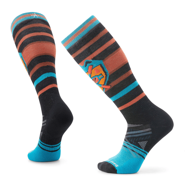 Merino ski socks and reflective fibres