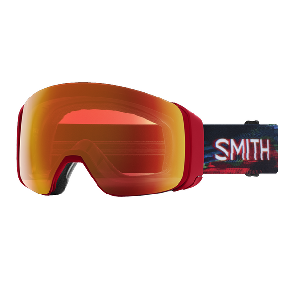 Smith 4D Mag Goggles Crimson Glitch Hunter/ChromaPop Everyday Red Mirror +  Chromapop Storm Yellow Flash