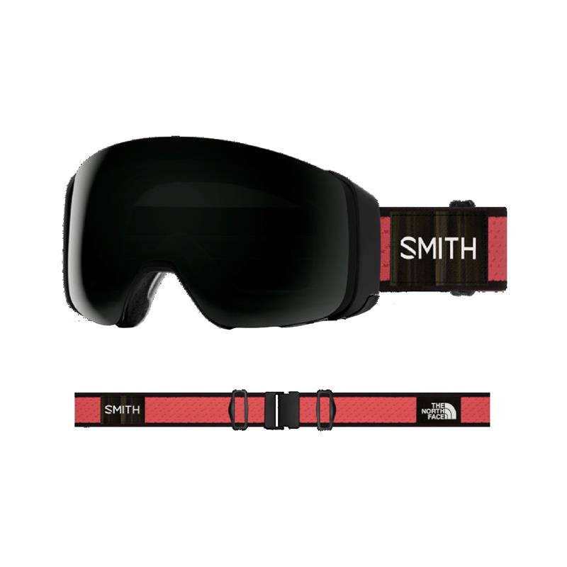 north face x smith goggles Smith 4D MAG Goggles 2023 TNF Red/ChromaPop Sun Black + ChromaPop Stor – Comor