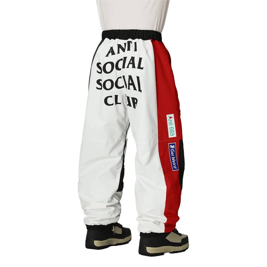686 Anti Social Social Club Men's F1 Shell Pant 2026 White Colorblock - Comor - Go Play Outside
