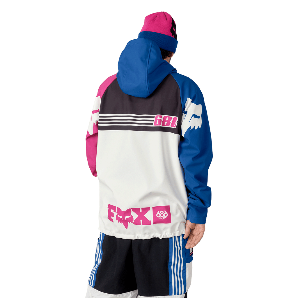 686 x Fox Waterproof Hoody 2026 Fox White Colourblock - Comor - Go Play Outside