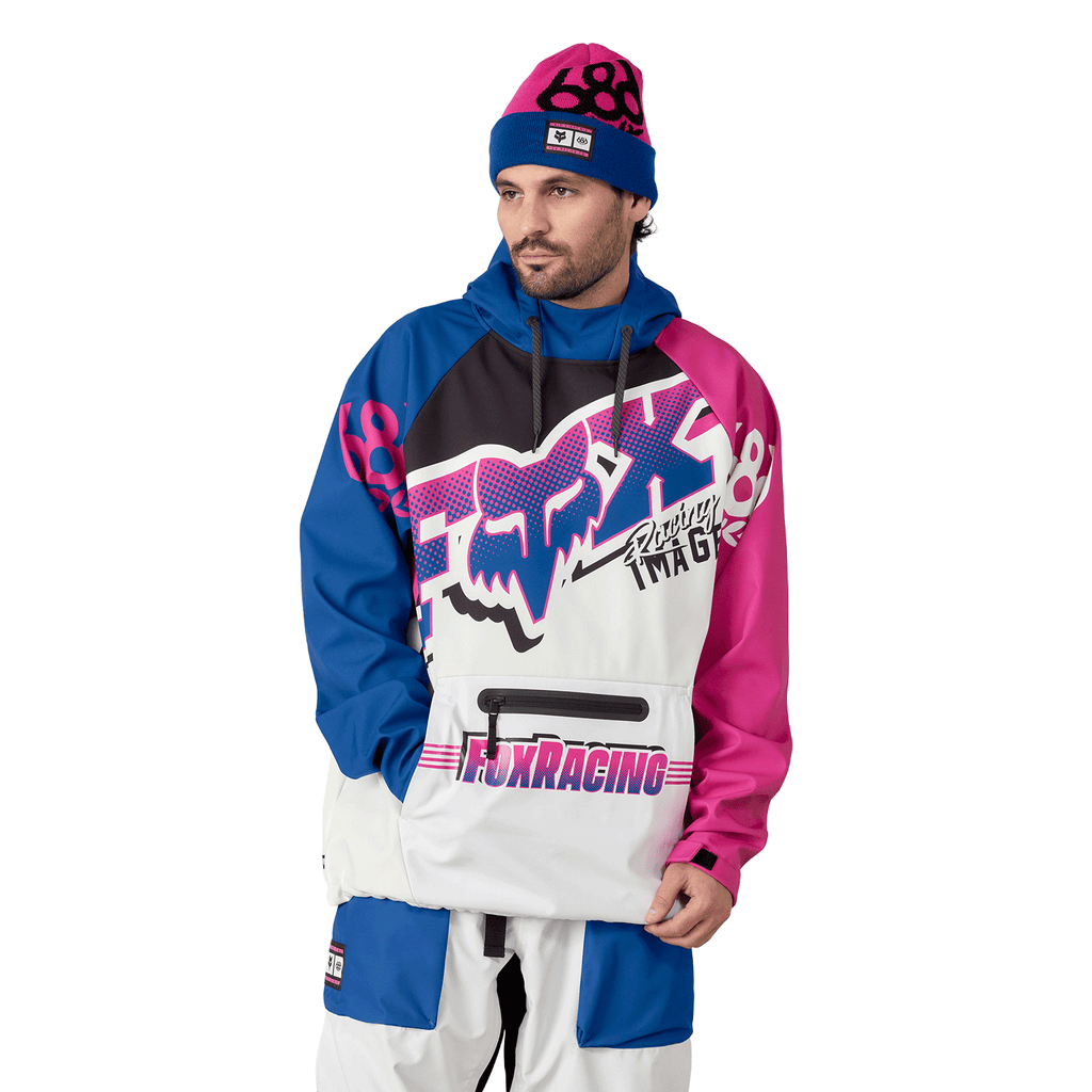 686 x Fox Waterproof Hoody 2026 Fox White Colourblock - Comor - Go Play Outside