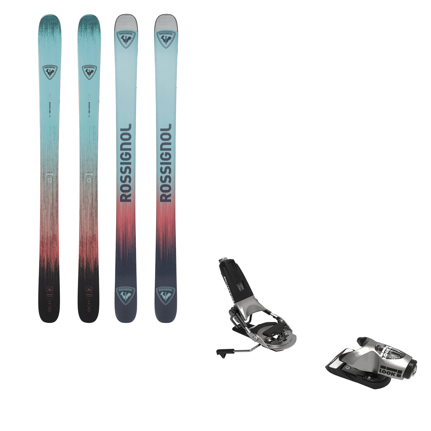 Rossignol Sender Free 110 Ski 2024 + Look Pivot 15 GW Ski Binding (Raw ...
