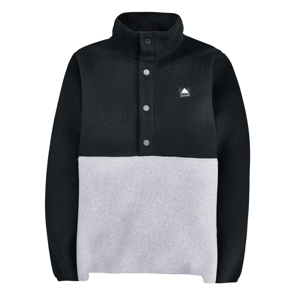 Burton Kids Cinder Fleece Anorak 2026 True Black/Gray Heather - Comor - Go Play Outside