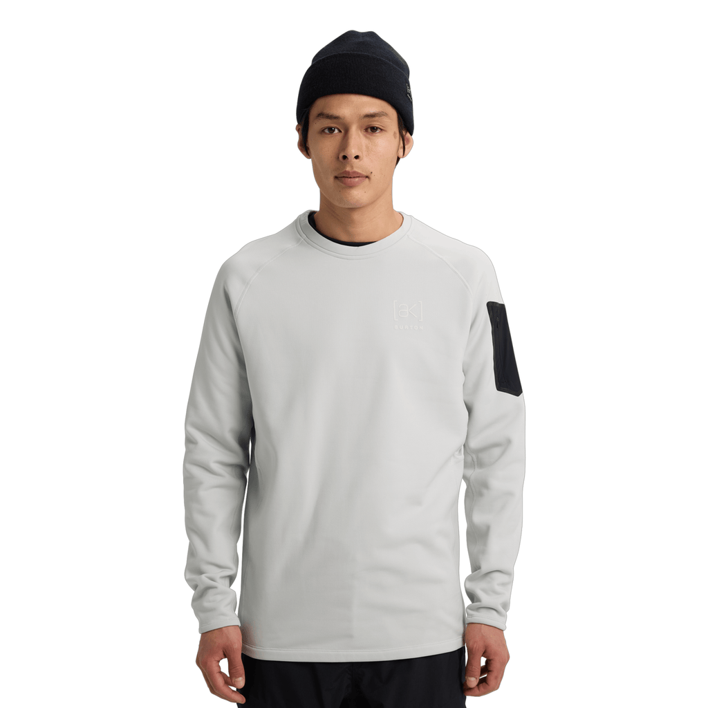 Burton Men's [ak] Baker Stretch Fleece Crew 2026 Gray Cloud - Comor - Go Play Outside