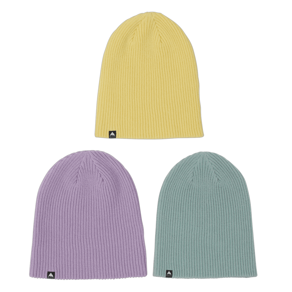 Burton Recycled Dnd Beanie (3 Pack) Washed Lavender/Light Teal/Glow Yellow Green - Comor - Go Play Outside