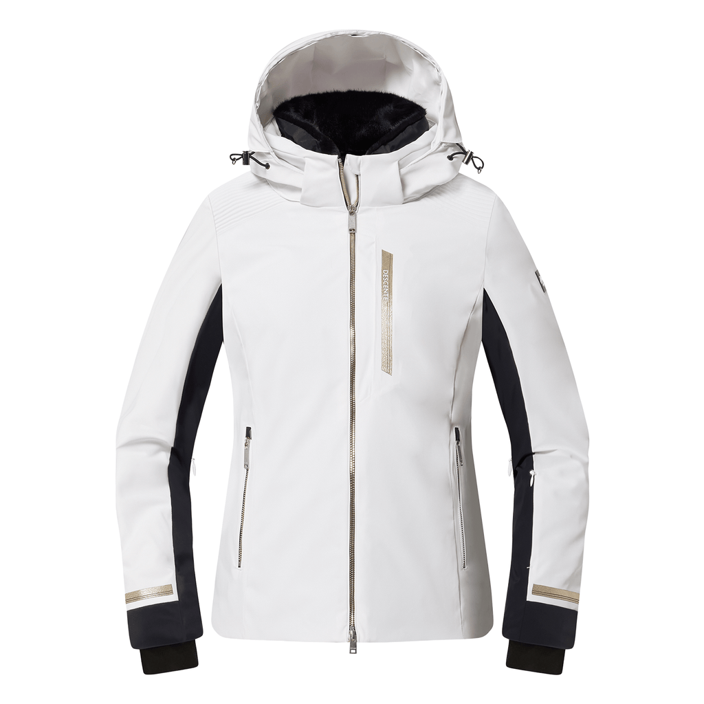 Descente Women's Shoulder Shirring Jacket 2026 Super White - Comor - Go Play Outside