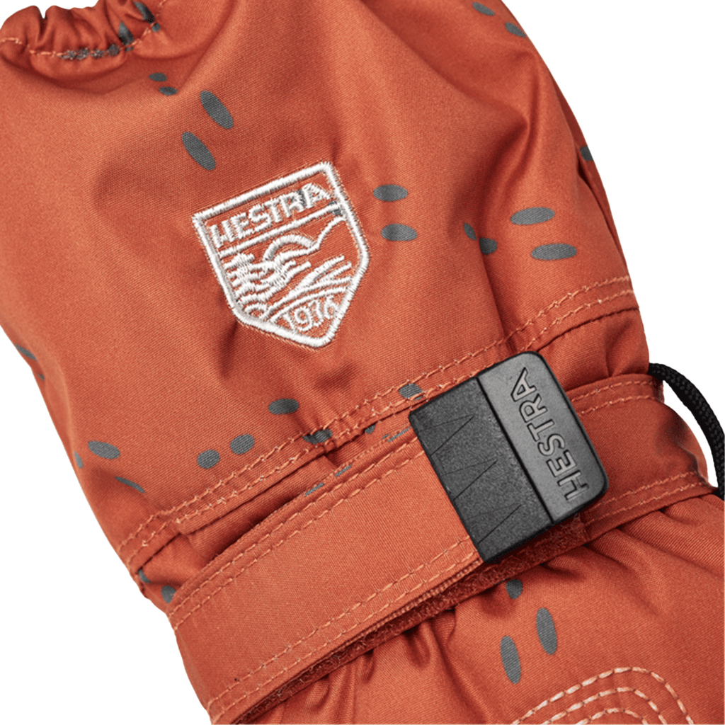 Hestra Kids Baby Zip Long Mitt Orange Print - Comor - Go Play Outside