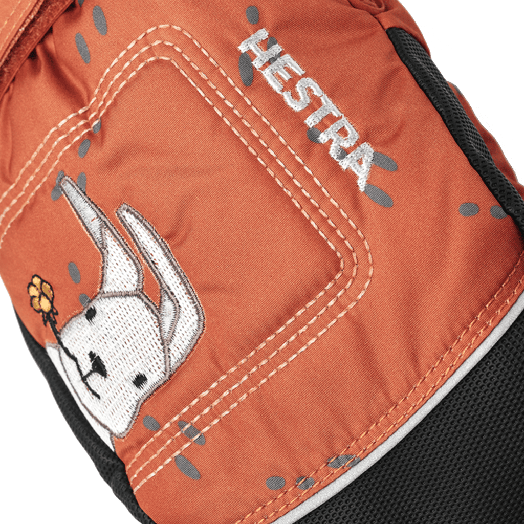 Hestra Kids Baby Zip Long Mitt Orange Print - Comor - Go Play Outside