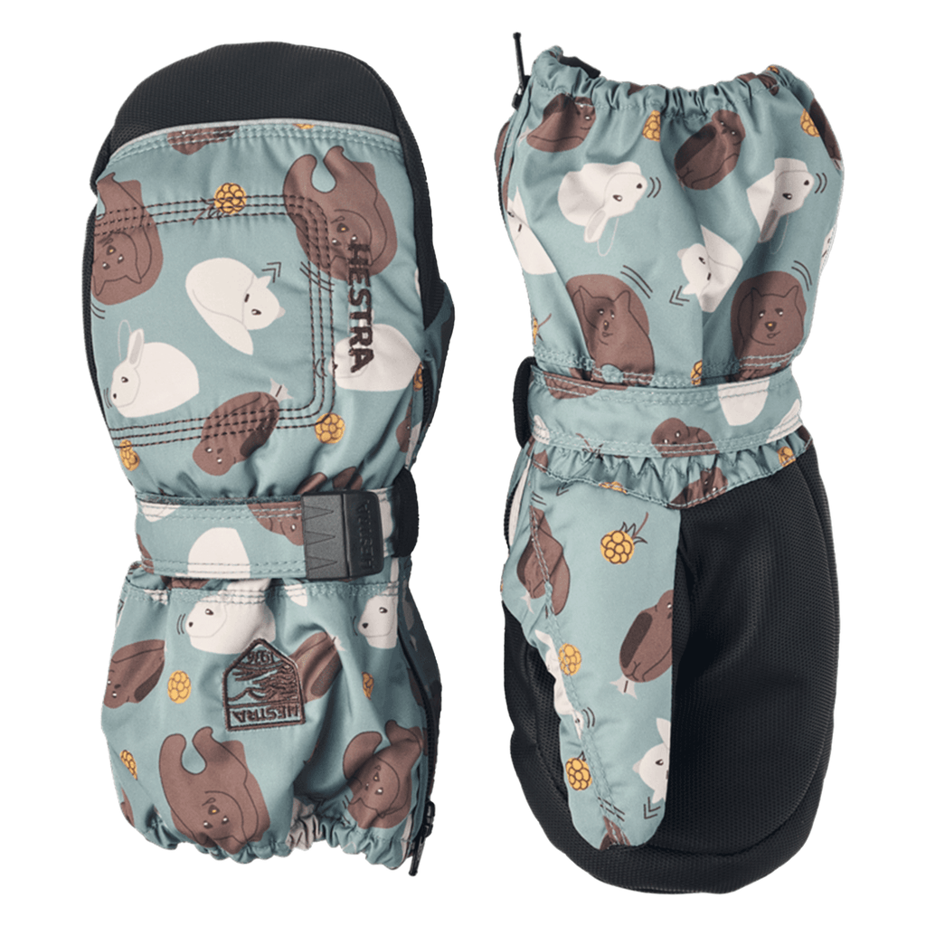 Hestra Kids Baby Zip Long Mitt Sea Blue Print - Comor - Go Play Outside