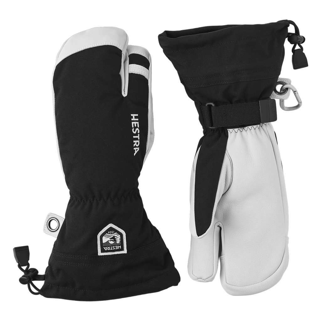 Hestra Men's Leather Heli 3 - Finger Mitt Black - Comor - Go Play Outside