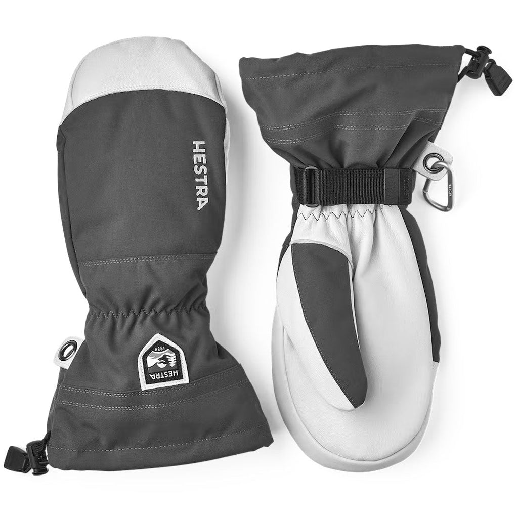 Hestra Men's Leather Heli Ski Mitt Grey - Comor - Go Play Outside