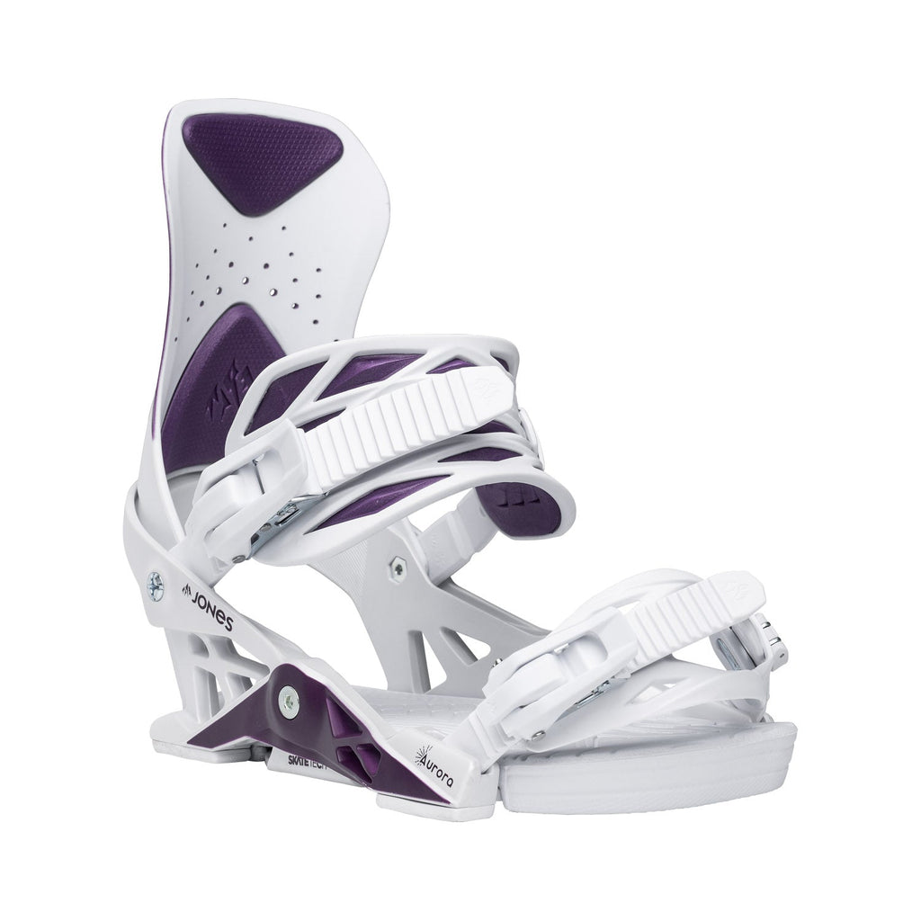 Jones Women's Aurora Snowboard Bindings 2026 Deep Purple White - Comor - Go Play Outside