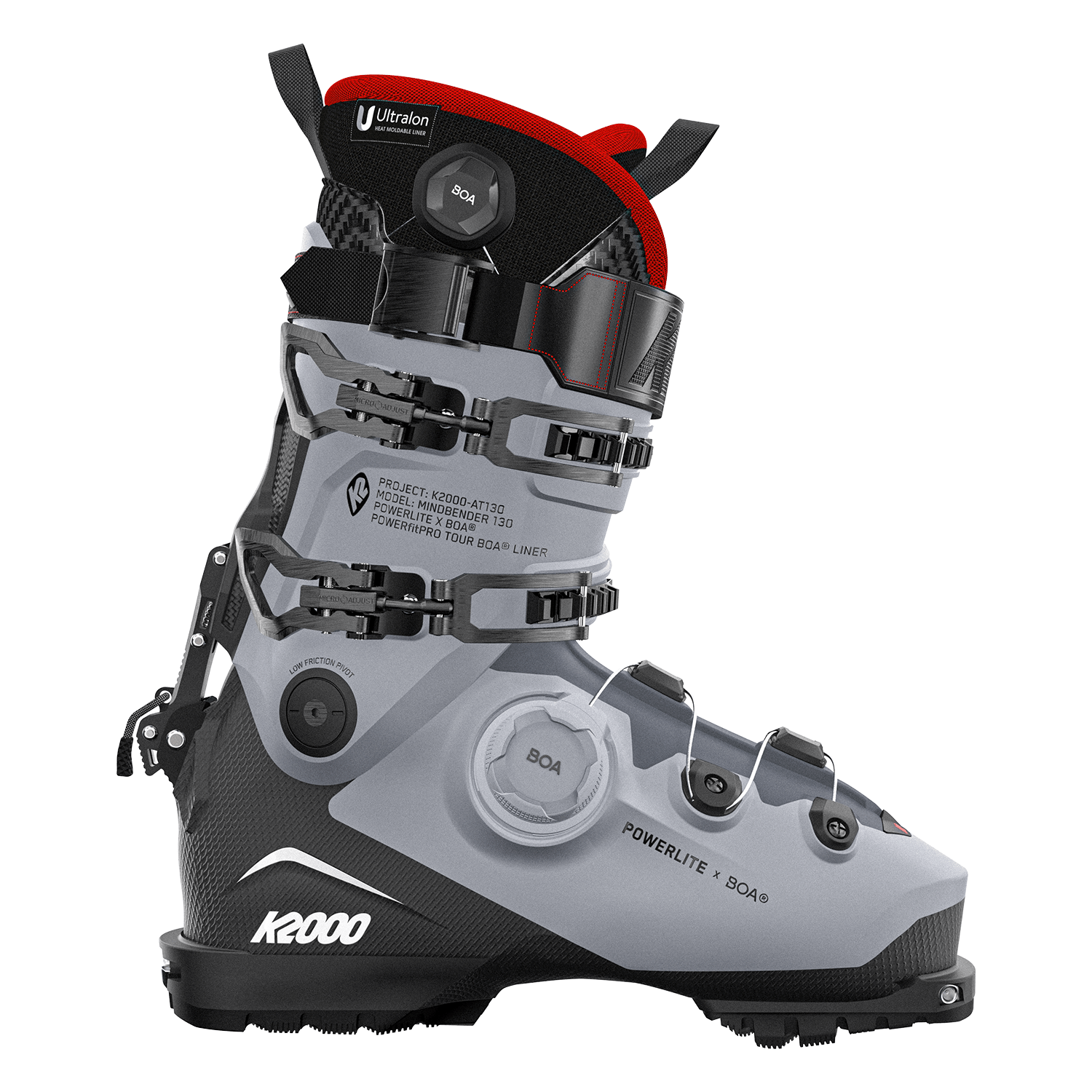 K2 K2000 AT130 Ski Boot 2026 Black/Silver – Comor