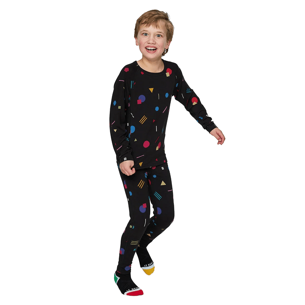 Le Bent Kid's Confetti Midweight Raglan 2026 Black Confetti - Comor - Go Play Outside