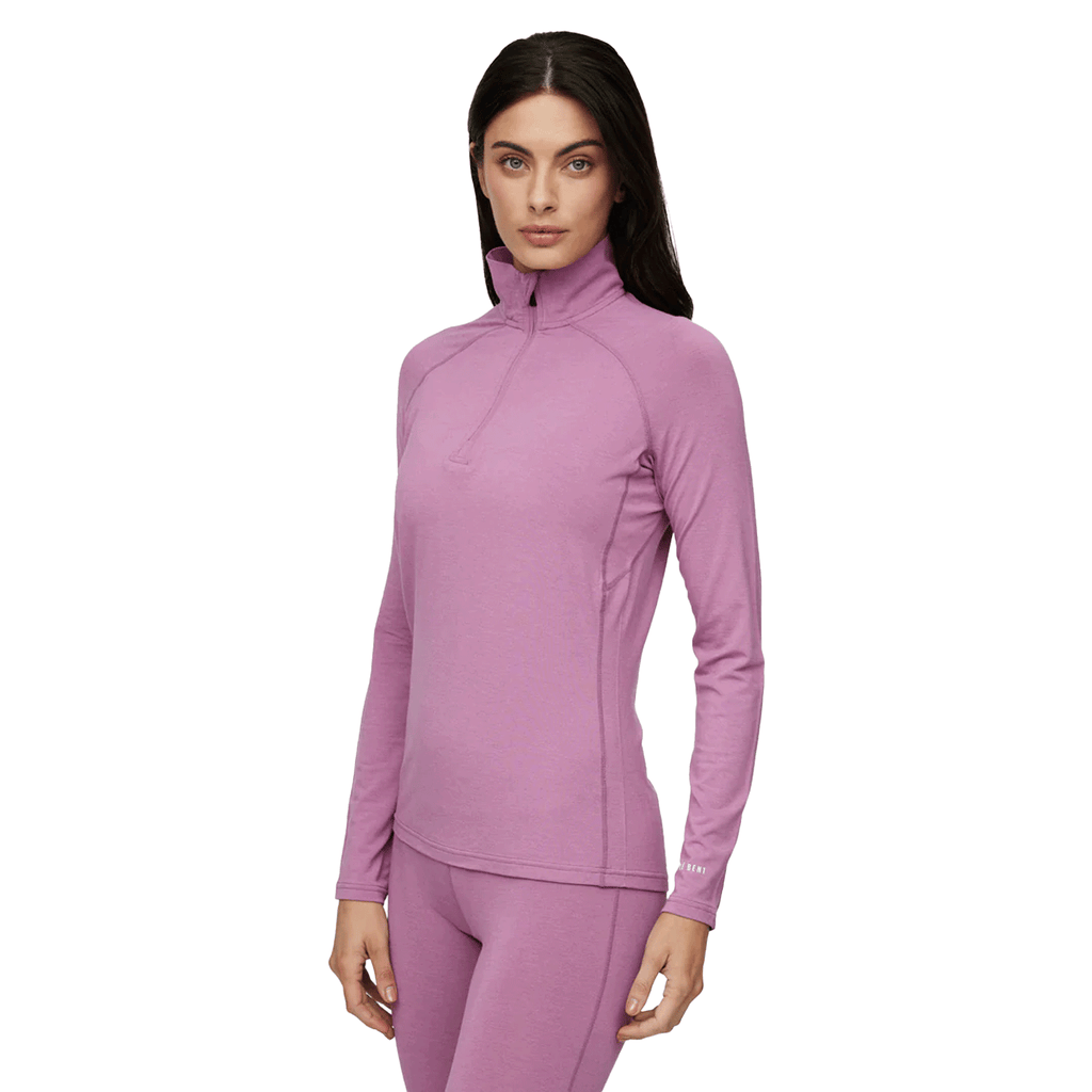Le Bent Women's Midweight 1/4 Zip Top 2025 Flowering Gum - Comor - Go Play Outside