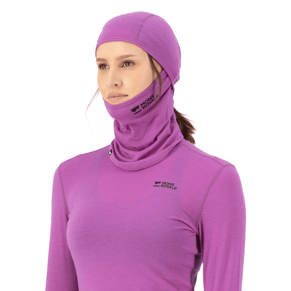 Mons Royale Santa Rosa Merino Balaclava Purple Bolt - Comor - Go Play Outside