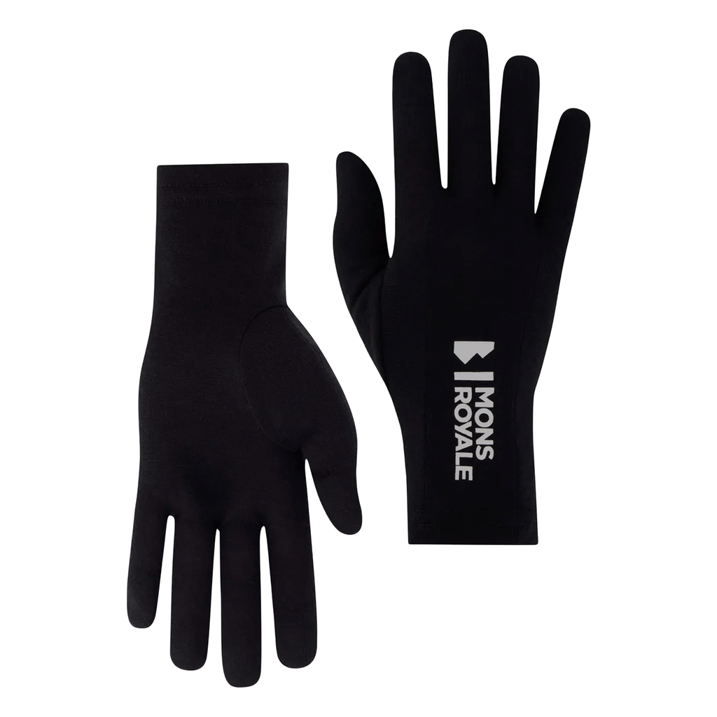 Mons Royale Volta Merino Glove Liner Black - Comor - Go Play Outside