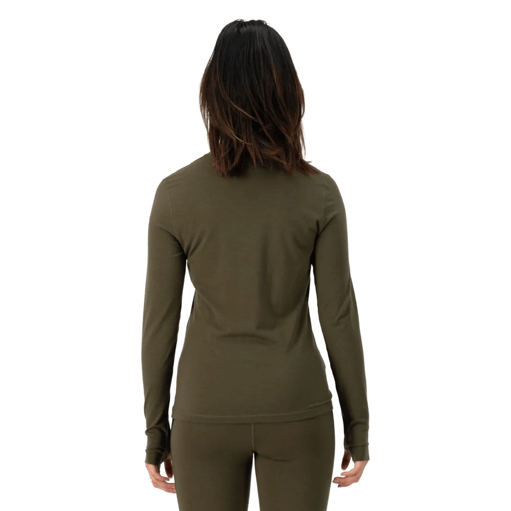 Mons Royale Women's Cascade Merino Long Sleeve Base Layer 2026 Dark Olive - Comor - Go Play Outside