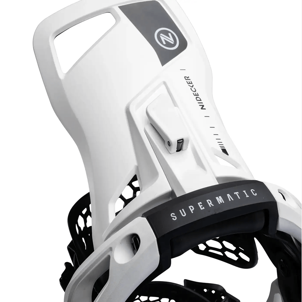 Nidecker OG Supermatic Snowboard Bindings 2026 White - Comor - Go Play Outside