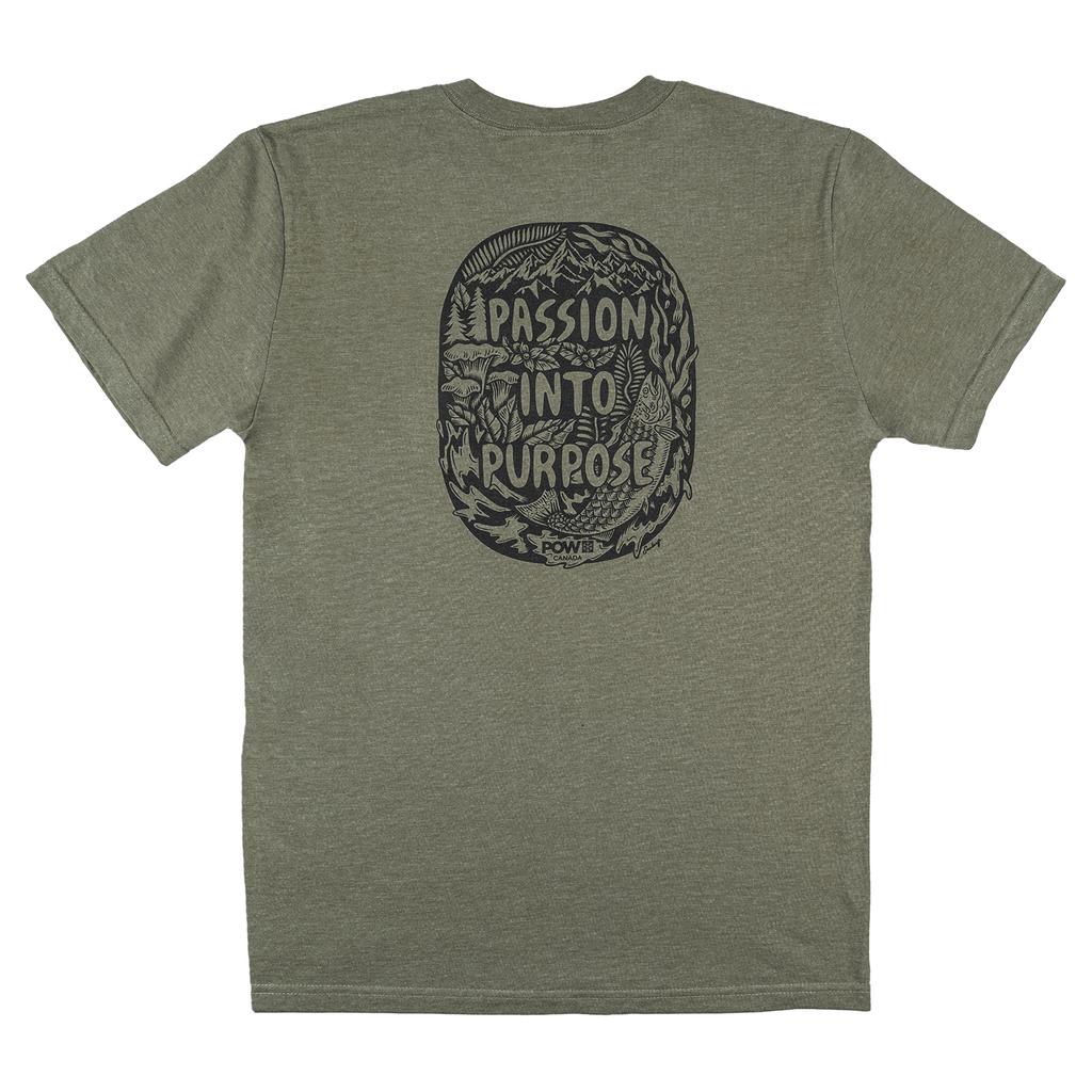 POW Canada Sarah King Artist Series T-Shirt Green Heather - Comor - Go Play Outside