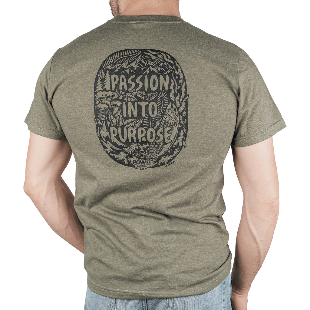 POW Canada Sarah King Artist Series T-Shirt Green Heather - Comor - Go Play Outside