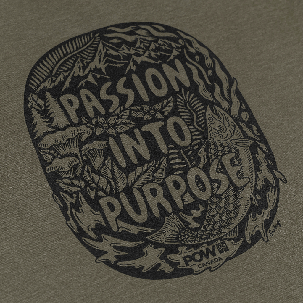 POW Canada Sarah King Artist Series T-Shirt Green Heather - Comor - Go Play Outside