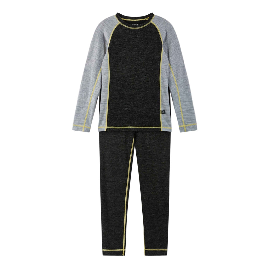 Reima Kids Taitoa Wool Base Layer Set 2026 Black melange - Comor - Go Play Outside
