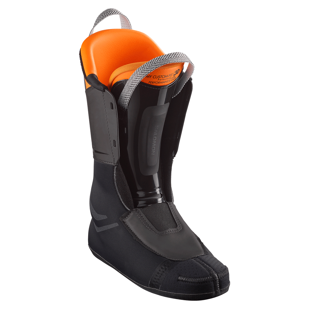 Salomon Men's S/Pro Alpha 100 Ski Boot 2026 Black/Dark Grey Met/Orange Tiger - Comor - Go Play Outside