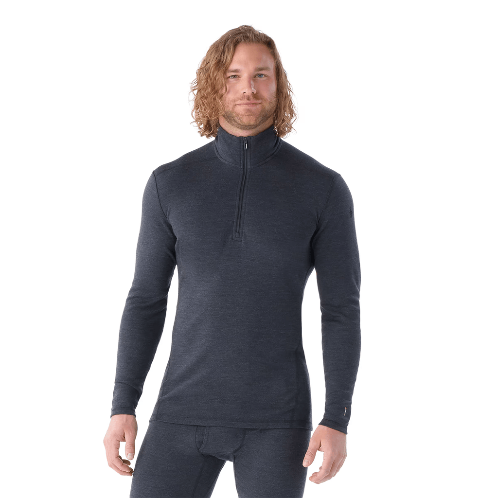 Smartwool Men's Classic Thermal Merino Base Layer 1/4 Zip 2026 Charcoal Heather - Comor - Go Play Outside
