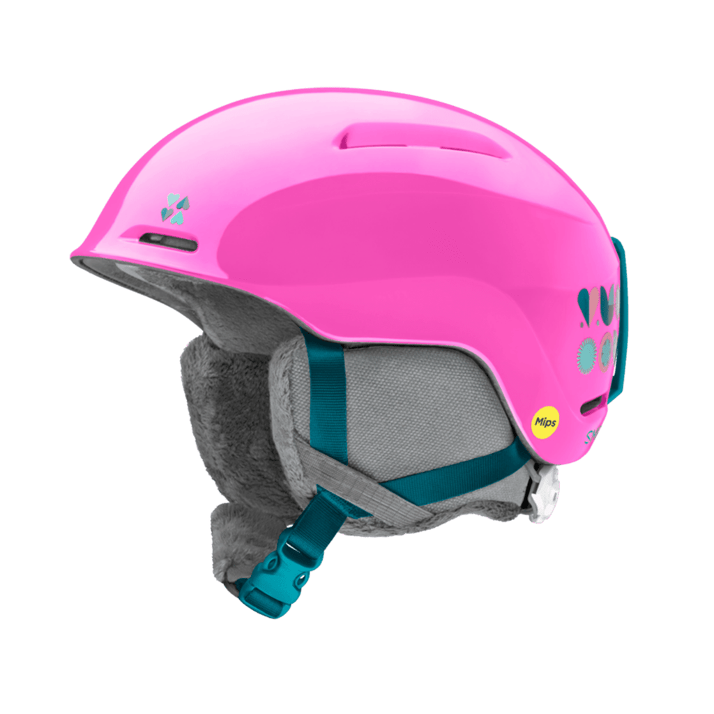 Smith Glide Jr. MIPS Helmet Vivid Pink Hearts - Comor - Go Play Outside