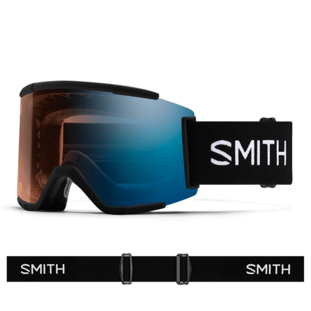 Smith Squad XL Low Bridge Goggles Black/ChromaPop Pro Photochromic Blue Mirror + Extra Lens Not Included - Comor