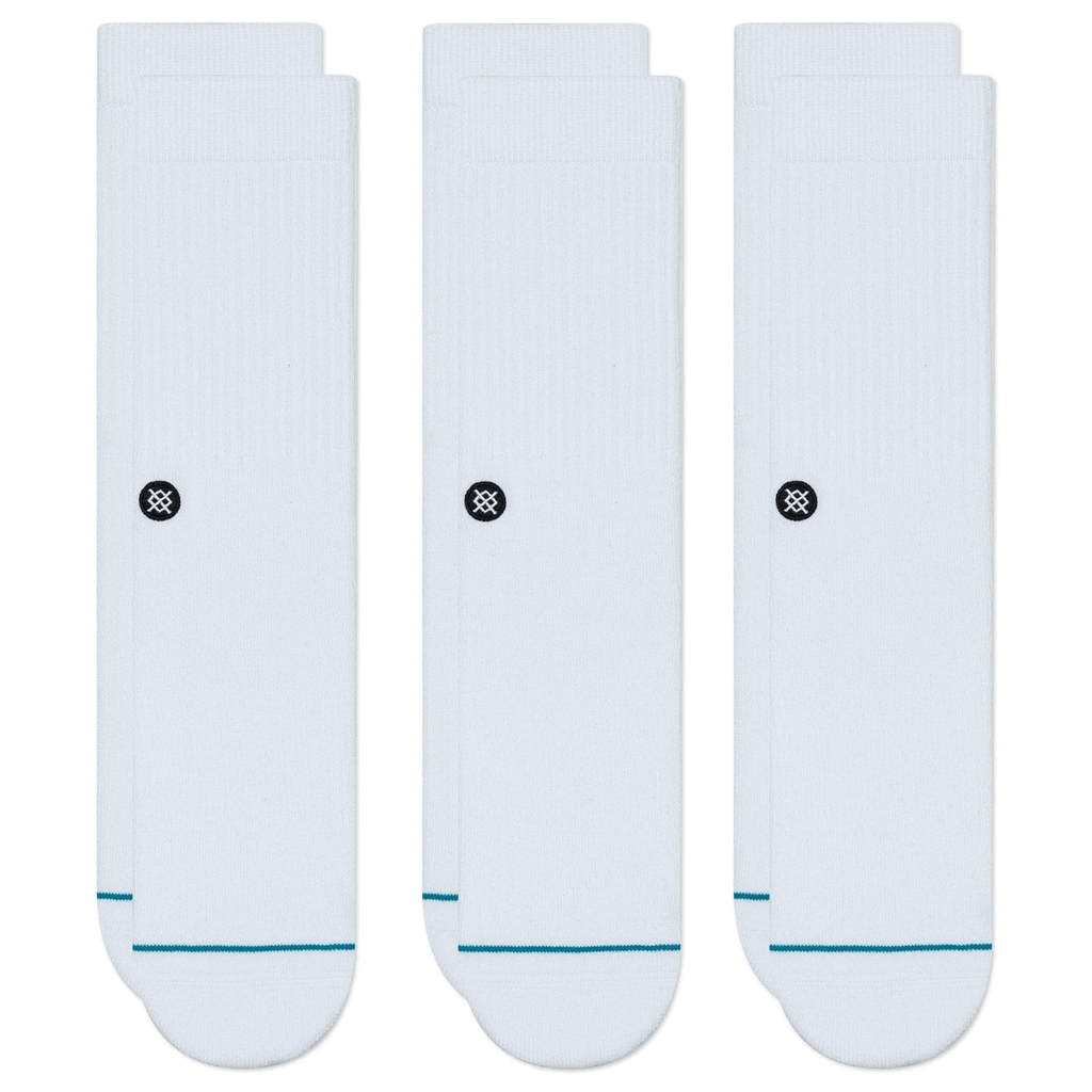 Stance Icon Sock 3 Pack White - Comor - Go Play Outside
