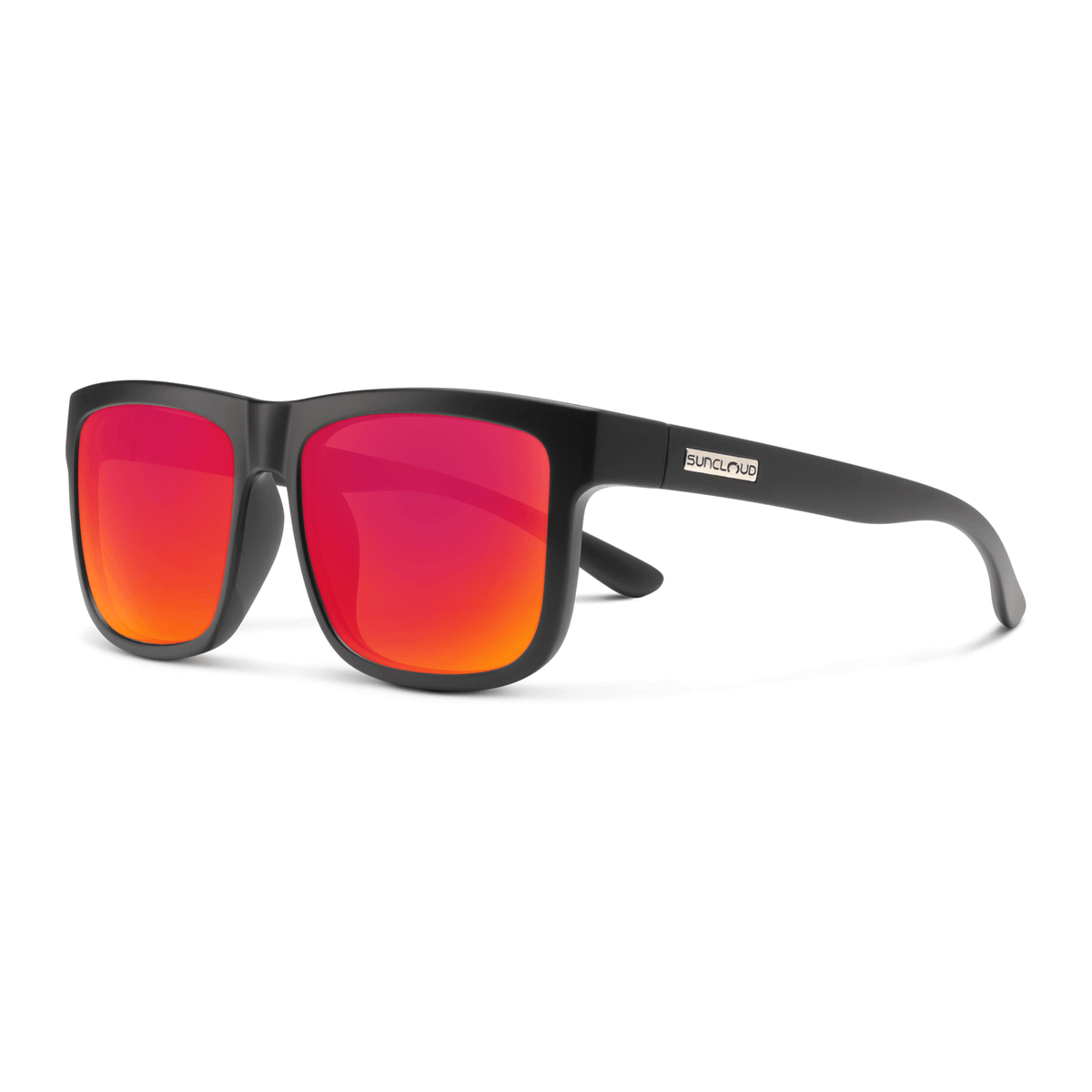 Suncloud Quiver Sunglasses Matte Black/Polarized Red Mirror – Comor ...